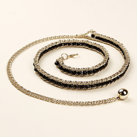 Womens Pearl Beaded Metal