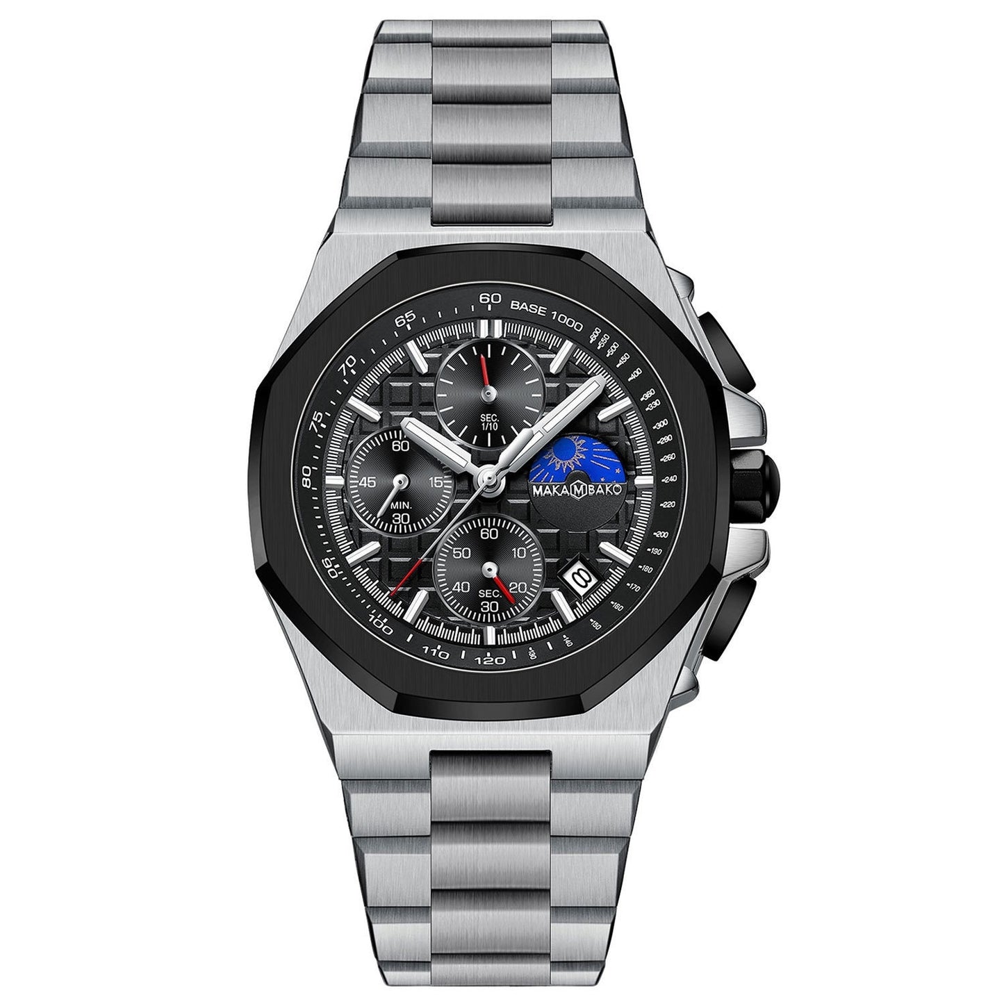 MAKAMBAKO-Sun Moon Star Multi-function Waterproof Watch Men