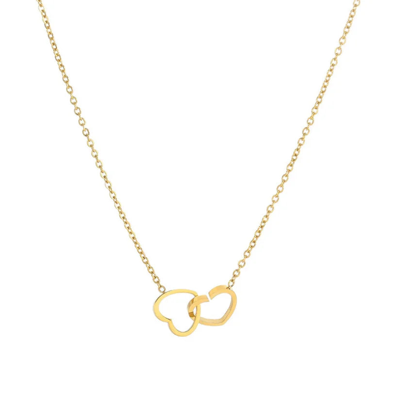 316L Stainless Steel New Fashion Upscale Jewelry Interweave Love Heart Lovers Charms Chain Choker Necklaces Pendants For Women