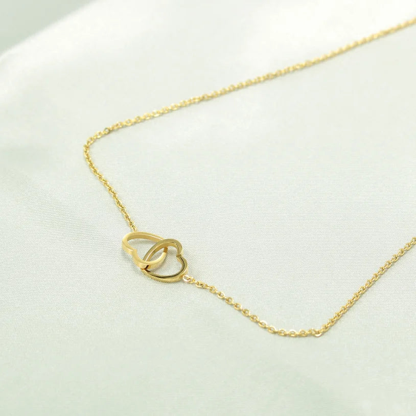 316L Stainless Steel New Fashion Upscale Jewelry Interweave Love Heart Lovers Charms Chain Choker Necklaces Pendants For Women