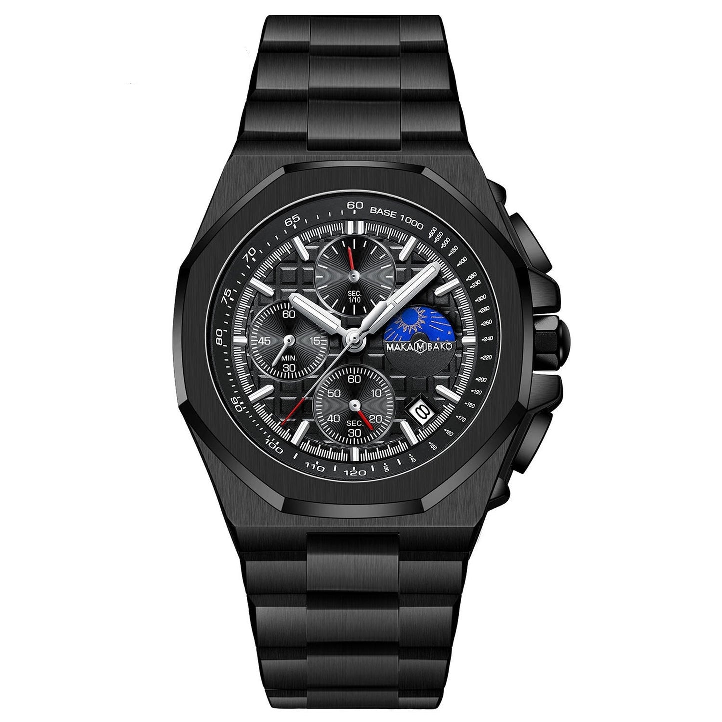 MAKAMBAKO-Sun Moon Star Multi-function Waterproof Watch Men